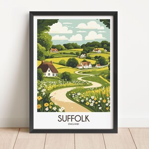 Suffolk Travel Poster Suffolk Travel Print England Travel Poster England Travel Print Wall Art Decor gift present home decor