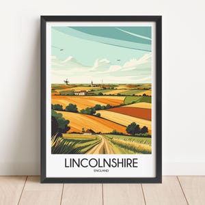 Lincolnshire Travel Poster Lincolnshire Travel Print England Travel Poster England Travel Print Wall Art Decor gift present home decor