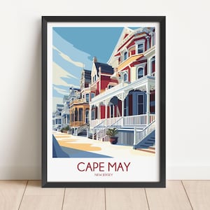 Cape May Travel Poster Cape May Travel Print New Jersey Travel Poster New Jersey Travel Print Wall Art Decor gift present home decor