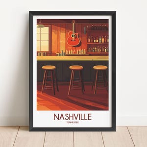 Nashville Travel Poster Nashville Travel Print Tennessee Travel Poster Tennessee Travel Print Wall Art Decor gift present home decor