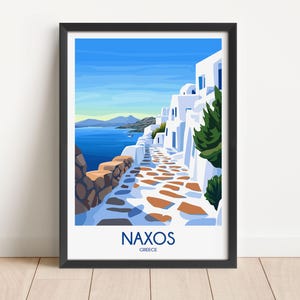 Naxos Travel Poster Naxos Travel Print Greece Travel Poster Greece Travel Print Wall Art Decor gift present home decor
