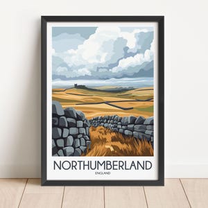 Northumberland Travel Poster Northumberland Travel Print England Travel Poster England Travel Print Wall Art Decor gift present home decor