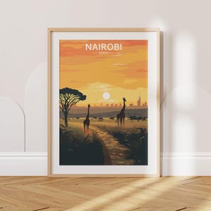 Nairobi Travel Poster Nairobi Travel Print Kenya Travel Poster Kenya Travel Print Wall Art Decor gift present home decor