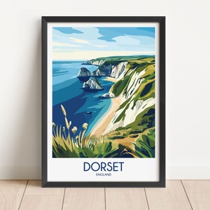 Dorset Travel Poster Dorset Travel Print England Travel Poster England Travel Print Wall Art Decor gift present home decor