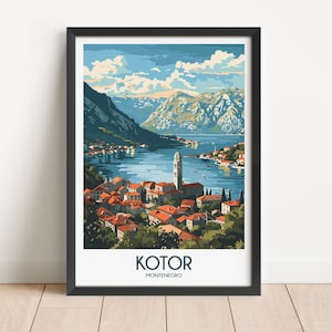 Kotor Travel Poster Kotor Travel Print Montenegro Travel Poster Montenegro Travel Print Wall Art Decor gift present home decor