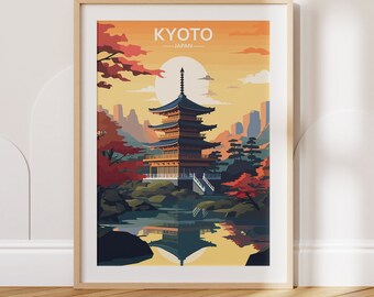 Kyoto Travel Poster Kyoto Travel Print Japan Travel Poster Japan Travel Print Wall Art Decor gift present home decor