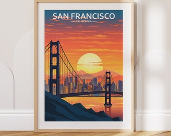 San Francisco Travel Poster San Francisco Travel Print California Travel Poster California Travel Print Wall Art Decor gift present home