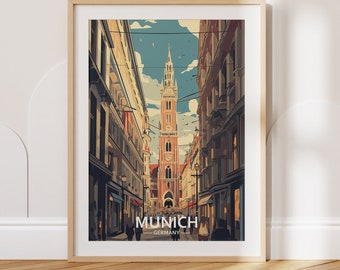 Munich Travel Poster Munich Travel Print Germany Travel Poster Germany Travel Print Wall Art Decor gift present home decor