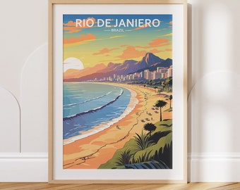 Rio de Janiero Travel Poster Rio de Janiero Travel Print Brazil Travel Poster Brazil Travel Print Wall Art Decor gift present home decor