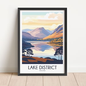 Lake District Travel Poster Lake District Travel Print England Travel Poster England Travel Print Wall Art Decor gift present home decor