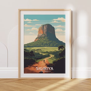 Sigiriya Travel Poster Sigiriya Travel Print Sri Lanka Travel Poster Sri Lanka Travel Print Wall Art Decor gift present home decor
