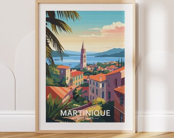 Martinique Travel Poster Martinique Travel Print West Indies Travel Poster West Indies Travel Print Wall Art Decor gift present home decor