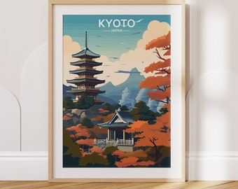 Kyoto Travel Poster Kyoto Travel Print Japan Travel Poster Japan Travel Print Wall Art Decor gift present home decor