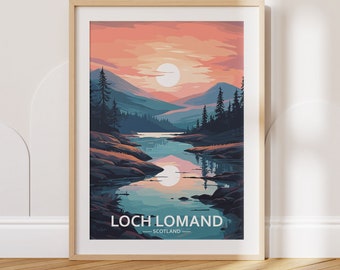 Loch Lomand Travel Poster Loch Lomand Travel Print Scotland Travel Poster Scotland Travel Print Wall Art Decor gift present home decor