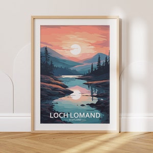 Loch Lomand Travel Poster Loch Lomand Travel Print Scotland Travel Poster Scotland Travel Print Wall Art Decor gift present home decor