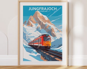 Jungfrajoch Travel Poster Jungfrajoch Travel Print Switzerland Travel Poster Switzerland Travel Print Wall Art Decor gift present home decor