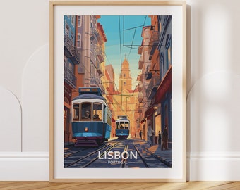 Lisbon Travel Poster Lisbon Travel Print Portugal Travel Poster Portugal Travel Print Wall Art Decor gift present home decor