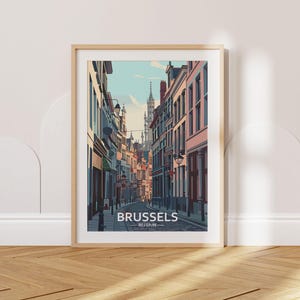 Brussels Travel Poster Brussels Travel Print Belgium Travel Poster Belgium Travel Print Wall Art Decor gift present home decor