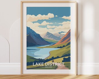 Lake District Travel Poster Lake District Travel Print England Travel Poster England Travel Print Wall Art Decor gift present home decor