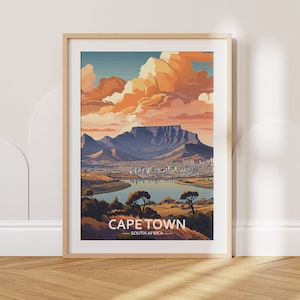 Cape Town Travel Poster Cape Town Travel Print South Africa Travel Poster South Africa Travel Print Wall Art Decor gift present home decor