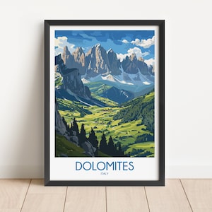 Dolomites Travel Poster Dolomites Travel Print Italy Travel Poster Italy Travel Print Wall Art Decor gift present home decor