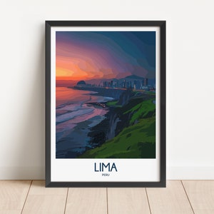 Lima Travel Poster Lima Travel Print Peru Travel Poster Peru Travel Print Wall Art Decor gift present home decor