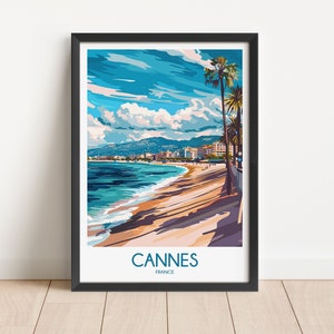 Cannes Travel Poster Cannes Travel Print France Travel Poster France Travel Print Wall Art Decor gift present home decor
