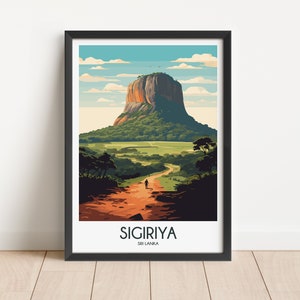Sigiriya Travel Poster Sigiriya Travel Print Sri Lanka Travel Poster Sri Lanka Travel Print Wall Art Art Decor gift present home decor