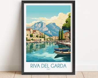 Riva Del Garda Travel Poster Riva Del Garda Travel Print Italy Travel Poster Italy Travel Print Wall Art Decor gift present home decor