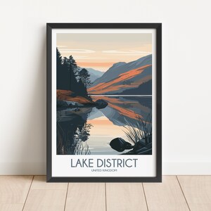 Lake District Travel Poster Lake District Travel Print United Kingdom Travel Poster United Kingdom Travel Print Wall Art Decor gift present