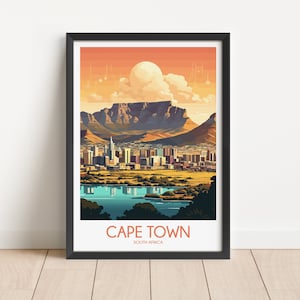 Cape Town Travel Poster Cape Town Travel Print South Africa Travel Poster Africa Travel Print Wall Art Art Decor gift present home decor