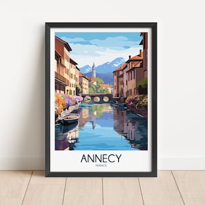 Annecy Travel Poster Annecy Travel Print France Travel Poster France Travel Print Wall Art Art Decor gift present home decor