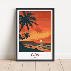 Goa Travel Poster Goa Travel Print India Travel Poster India Travel Print Wall Art Decor gift present home decor