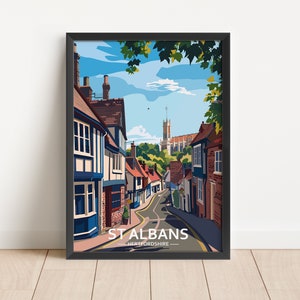 St Albans Travel Poster St Albans Travel Print Hertfordshire Travel Poster Hertfordshire Travel Print Wall Art Decor gift present home decor