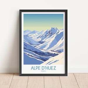 Alpe d&#39;Huez Travel Poster Alpe d&#39;Huez Travel Print France Travel Poster France Travel Print Wall Art Decor gift present home decor
