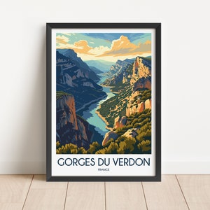 Gorges Du Verdon Travel Poster Gorges Du Verdon Travel Print France Travel Poster France Travel Print Wall Art Decor gift present home decor