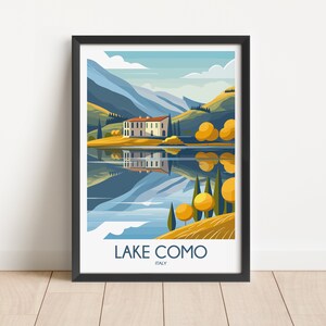 Lake Como Travel Poster Lake Como Travel Print Italy Travel Poster Italy Travel Print Wall Art Decor gift present home decor