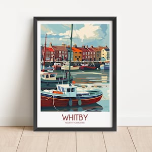 Whitby Travel Poster Whitby Travel Print North Yorkshire Travel Poster North Yorkshire Travel Print Wall Art Decor gift present home decor