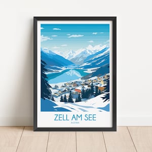 Zell Am See Travel Poster Zell Am See Travel Print Austria Travel Poster Austria Travel Print Wall Art Decor gift present home decor