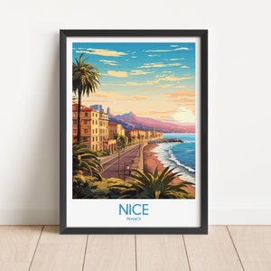 Nice Travel Poster Nice Travel Print France Travel Poster France Travel Print Wall Art Decor gift present home decor