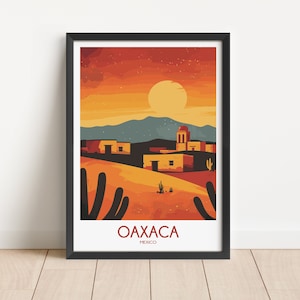 Oaxaca Travel Poster Oaxaca Travel Print Mexico Travel Poster Mexico Travel Print Wall Art Decor gift present home decor