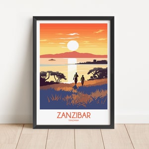 Zanzibar Travel Poster Zanzibar Travel Print Tanzania Travel Poster Tanzania Travel Print Wall Art Decor gift present home decor