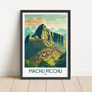 Machu Picchu Travel Poster Machu Picchu Travel Print Peru Travel Poster Peru Travel Print Wall Art Decor gift present home decor
