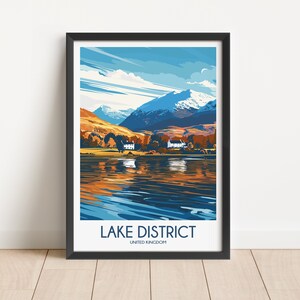 Lake District Travel Poster Lake District Travel Print United Kingdom Travel Poster United Kingdom Travel Print Wall Art Decor gift present