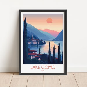 Lake Como Travel Poster Lake Como Travel Print Italy Travel Poster Italy Travel Print Wall Art Decor gift present home decor