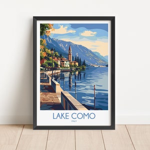 Lake Como Travel Poster Lake Como Travel Print Italy Travel Poster Italy Travel Print Wall Art Decor gift present home decor