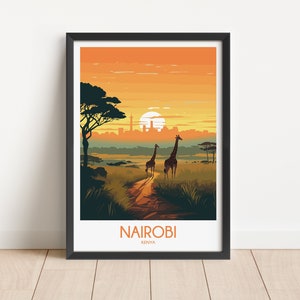 Nairobi Travel Poster Nairobi Travel Print Kenya Travel Poster Kenya Travel Print Wall Art Decor gift present home decor