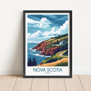 Nova Scotia Travel Poster Nova Scotia Travel Print Canada Travel Poster Canada Travel Print Wall Art Decor gift present home decor