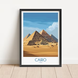 Cairo Travel Poster Pyramids Travel Print Egypt Travel Poster Egypt Travel Print Wall Art Decor gift present home decor