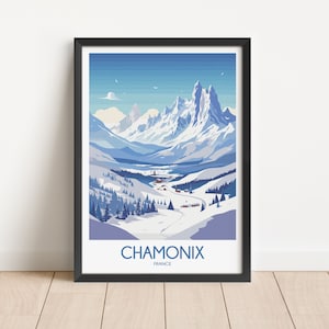 Chamonix Travel Poster Chamonix Travel Print France Travel Poster France Travel Print Wall Art Decor gift present home decor